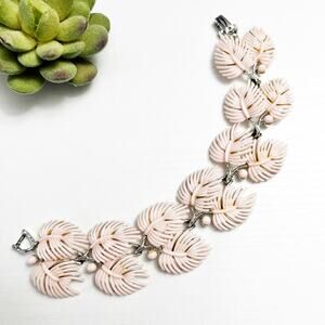 Lisner Pink MCM Vintage Palm Leaf Bracelet